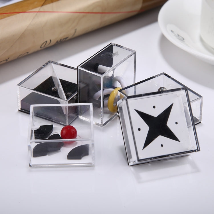 Reducer toy set boxes with clear lids, star design, yellow bar, and red ball pieces