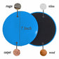 Two round gliding discs for floor sliding, blue and black