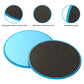 Round exercise gliding discs with textured black non-slip tops and blue edges