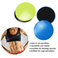 Round core training gliding discs in lime green, blue, and black