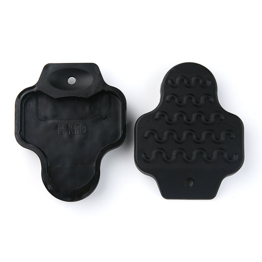 Pair of black rubber cleat covers, studded grip tread, for LOOK KEO