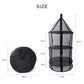Black round hanging mesh dish drying rack with storage shelves