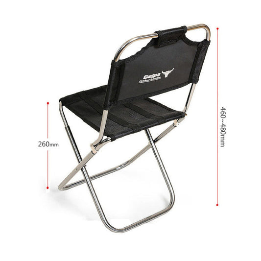 Black folding chair with padded seat/back and tubular aluminum frame