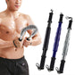 Arm strength spring grip trainer set in silver, blue, and black with coiled U-shaped springs