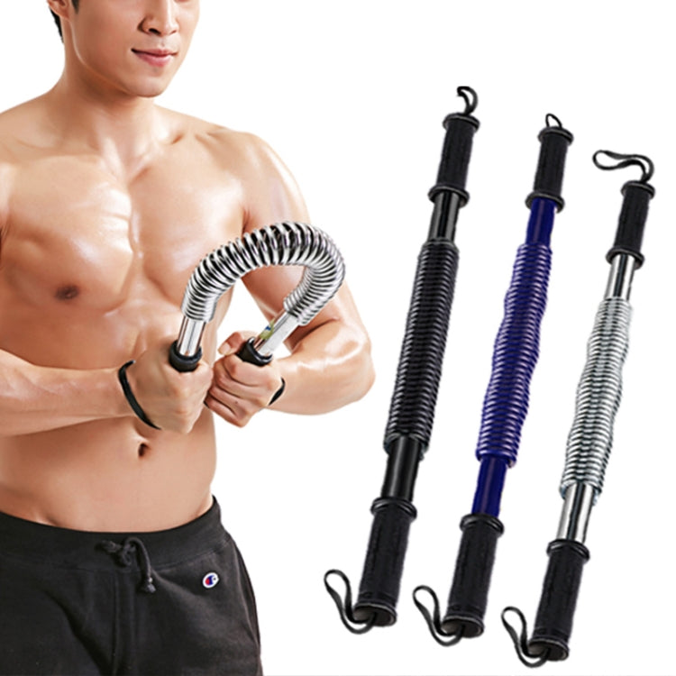 Arm strength spring grip trainer set in silver, blue, and black with coiled U-shaped springs