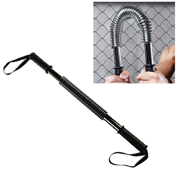 Spring arm grip trainer with black coiled handles and wrist loop straps