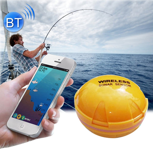 Wireless sonar fish sensor dome, yellow waterproof body with line hole