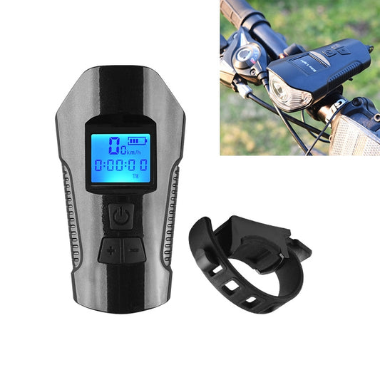 Bicycle headlight with blue digital display and snap-on handlebar mount