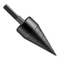 Electric wood splitting drill bit, tapered spiral cone with hex shank