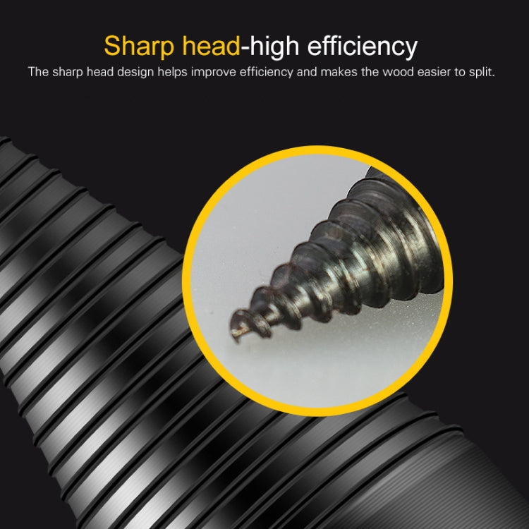 Tapered spiral head wood splitting drill bit for efficient splitting