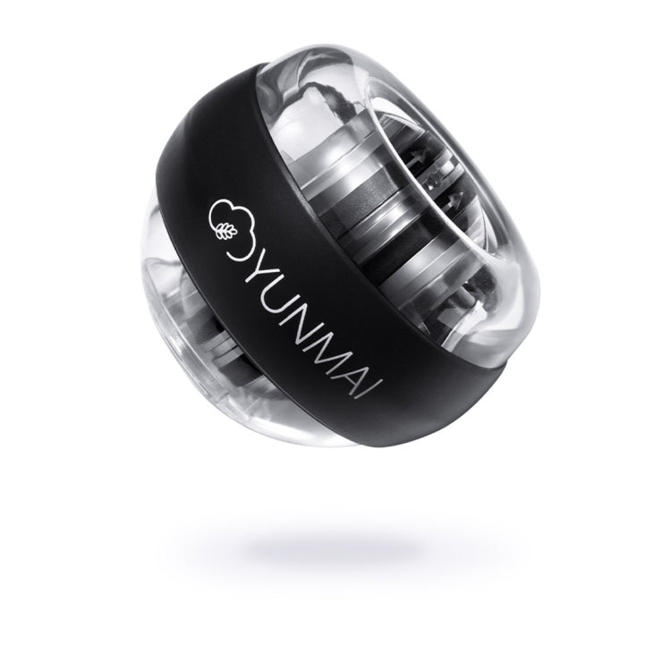 Black YUNMAI LED gyroball wrist trainer with transparent interior and rotor core