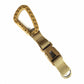 Khaki tri-glide buckle strap with molded buckle and metal D-ring