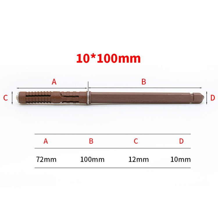 Concealed wall board pin with labeled dimensions for 10x100mm installation