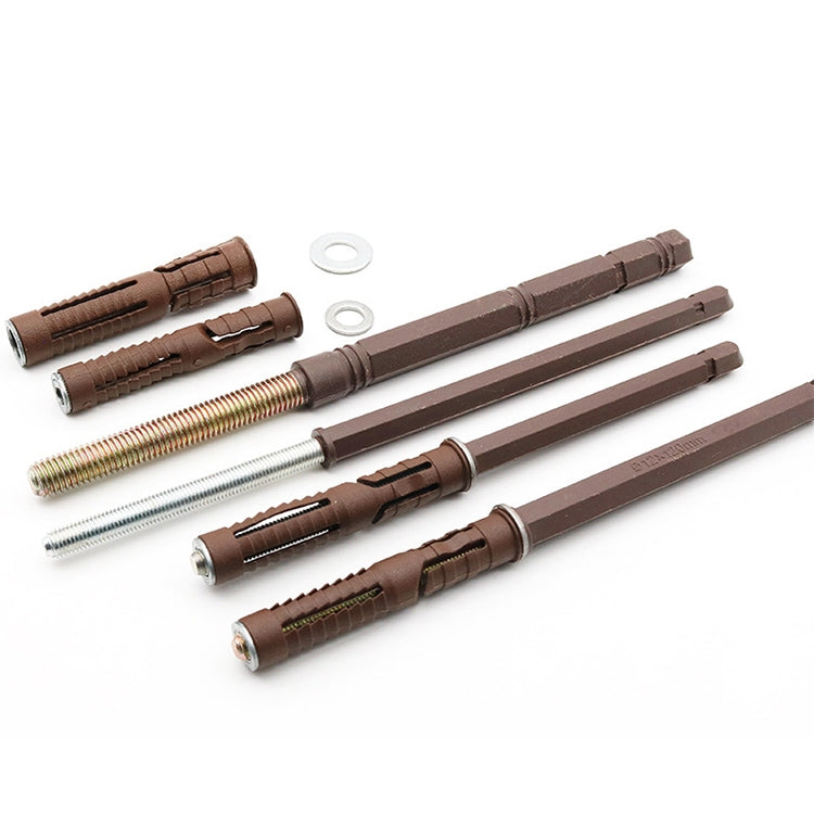 Bulk set of brown concealed board pins with springs and washers for 10x100mm