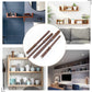 Four brown concealed wall board pins shown together for bookshelf mounting