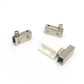 Stainless steel glass cabinet hinge and latch clip set for cabinet door, single