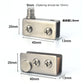 Stainless steel glass cabinet hinge, 40x20mm plate with mounting screws and stud