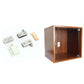Glass cabinet hardware hinge set with stainless steel clips and plastic latch, single door