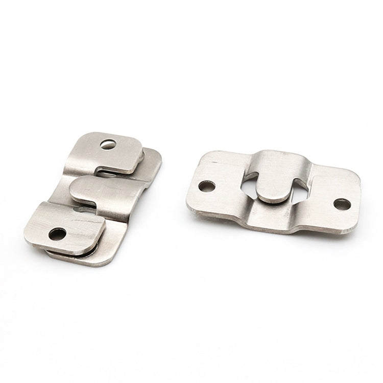 Set of stainless steel picture frame hanging brackets with mounting holes