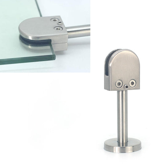 Stainless steel glass support fixing clip with 14x40mm rod, brushed finish