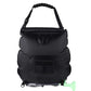 Black outdoor solar shower bag with front solar window and shower hose nozzle