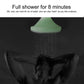 Outdoor solar shower bag with shower spray from attached nozzle
