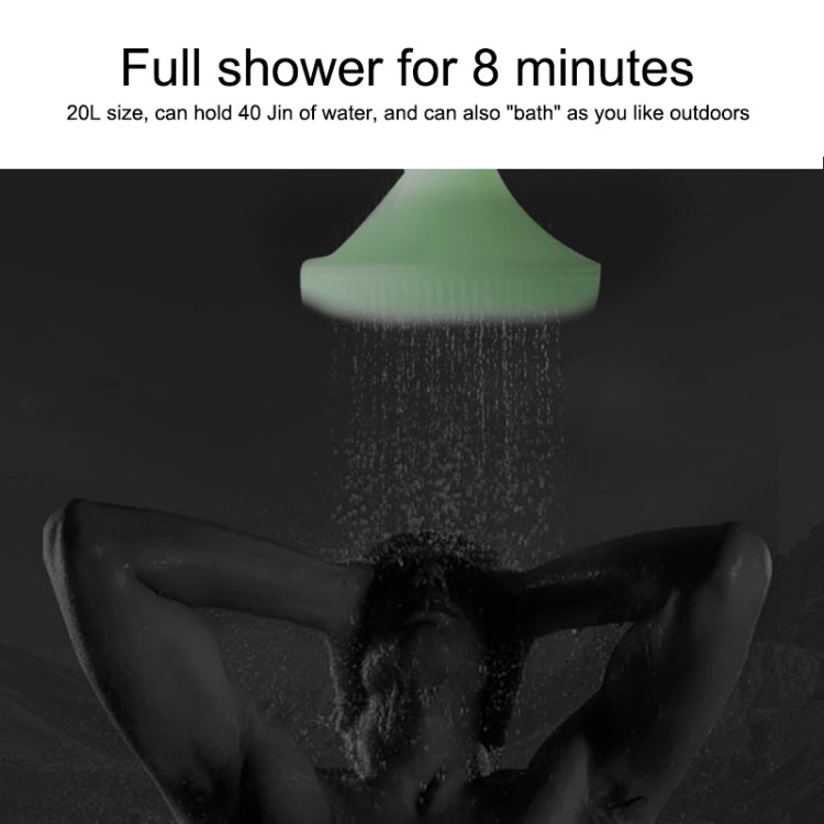 Outdoor solar shower bag with shower spray from attached nozzle