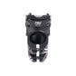 Black bicycle stem faceplate with bolt holes and 31.8mm headset clamp