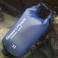 Blue 5L waterproof single-shoulder dry bag with roll-top closure and adjustable strap
