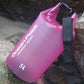 5L waterproof single-shoulder dry bag, roll-top PVC barrel bag with web strap, pink