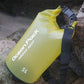 Yellow 5L waterproof single-shoulder dry bag with front logo and adjustable carry strap