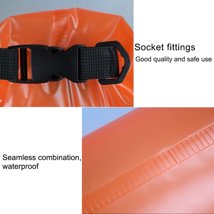 Orange 5L waterproof single-shoulder dry bag with reinforced buckle strap