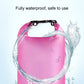 Pink 5L waterproof single-shoulder dry bag with roll-top closure and water splash