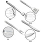 Stainless camping utensils: fork, knife, shovel, and baking clip with tools handles