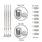 Stainless pepper and salt condiment bottles with slim tool sticks and grilling needles