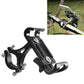 Non-rotatable aluminum phone holder fixing frame with clamp arms, black color
