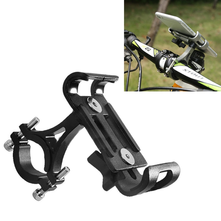 Non-rotatable aluminum phone holder fixing frame with clamp arms, black color