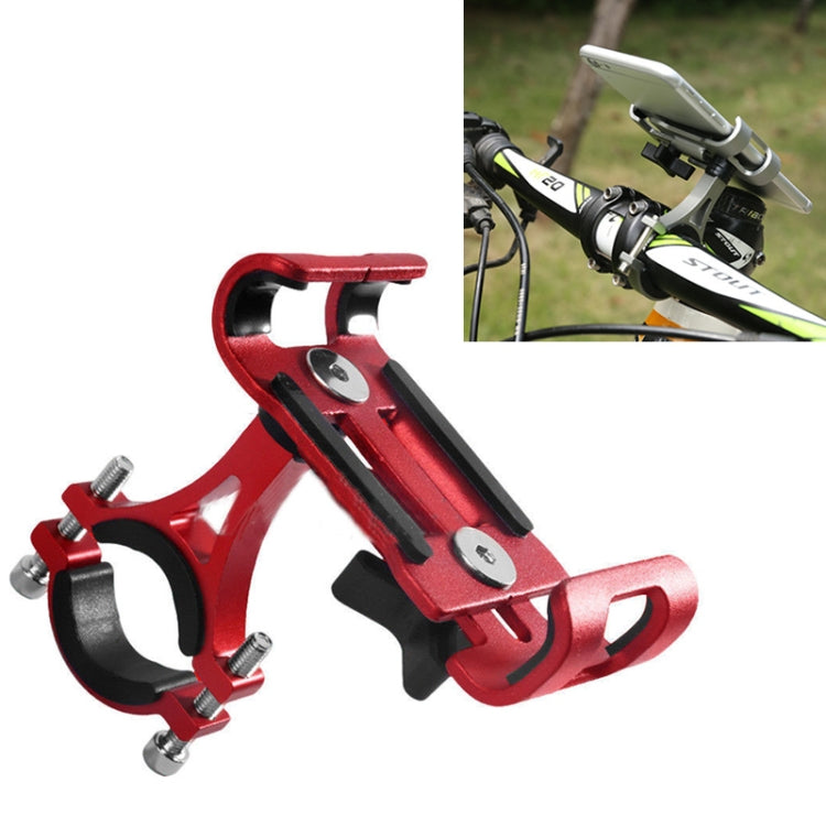 Red non-rotating aluminum phone holder fixing frame with clamp mount