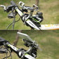 Mounted motorcycle handlebar phone holder fixing frame with smartphone, silver finish