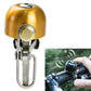Gold retro bicycle bell with brass button and metal mounting bracket