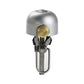 Silver retro bicycle bell with metal clip mount