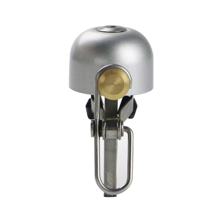 Silver retro bicycle bell with metal clip mount