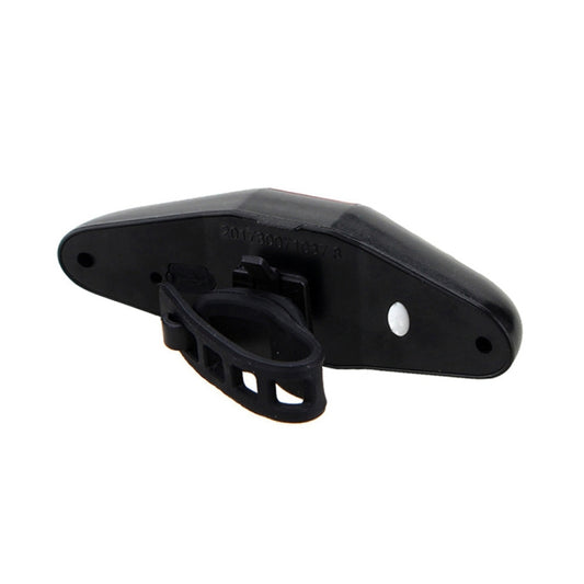 Black bicycle tail light housing with mounting bracket and rear LED panel