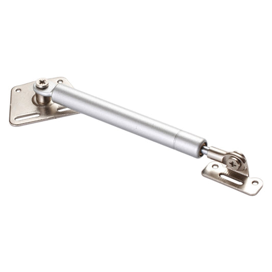 Telescopic door buffer rod with two base plates, silver shaft and iron head