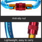 XINDA D-shaped climbing carabiner, blue body with red locking sleeve and yellow gate insert
