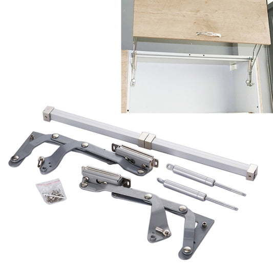 Hydraulic vertical lift door support kit with lever arms, rods, and mounting hardware