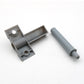 Grey cabinet door back buffer damper parts, two pieces with mounting posts and holes