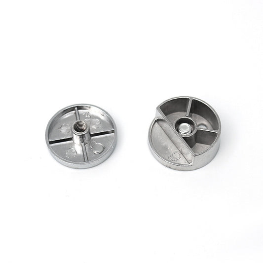 Circular mirror holder buckle bases with screw threads and mounting slots
