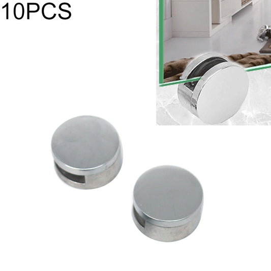 Circular mirror holder buckle, brushed metal caps set of 2