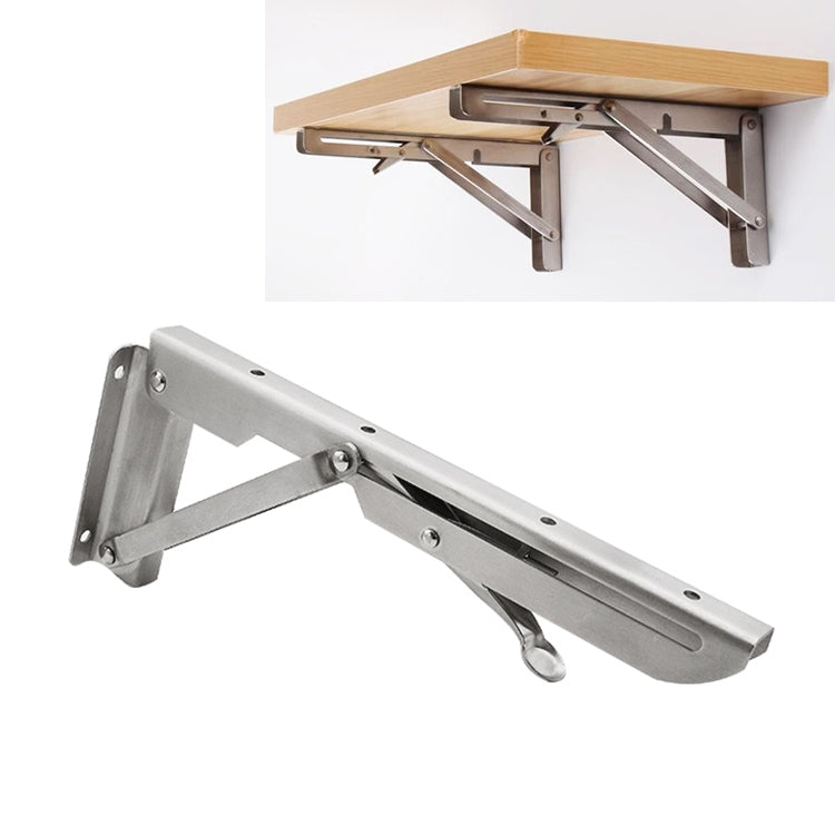 Stainless steel wall-mounted foldable spring shelf bracket, K-style support arms